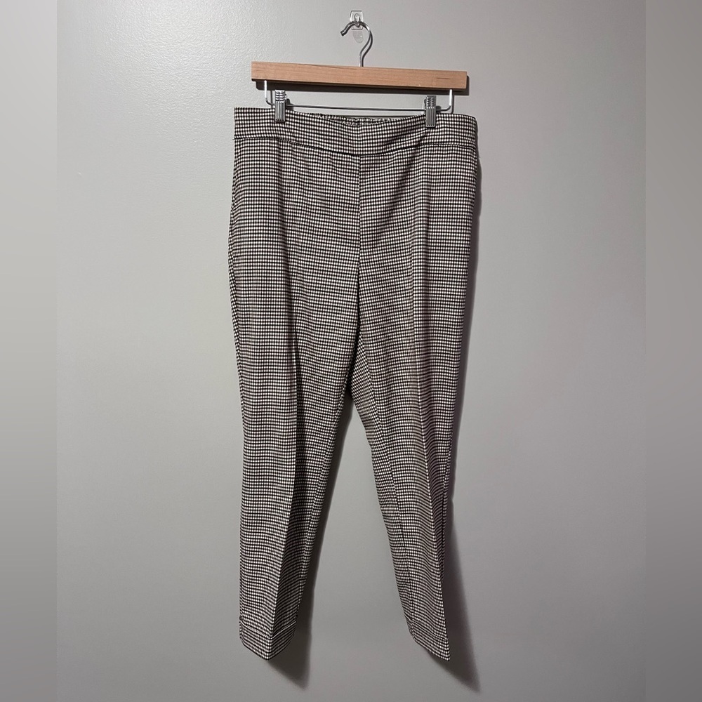 Massimo Fabbro Italy Plaid High Rise Straight Leg Loose Fit Crop Trousers